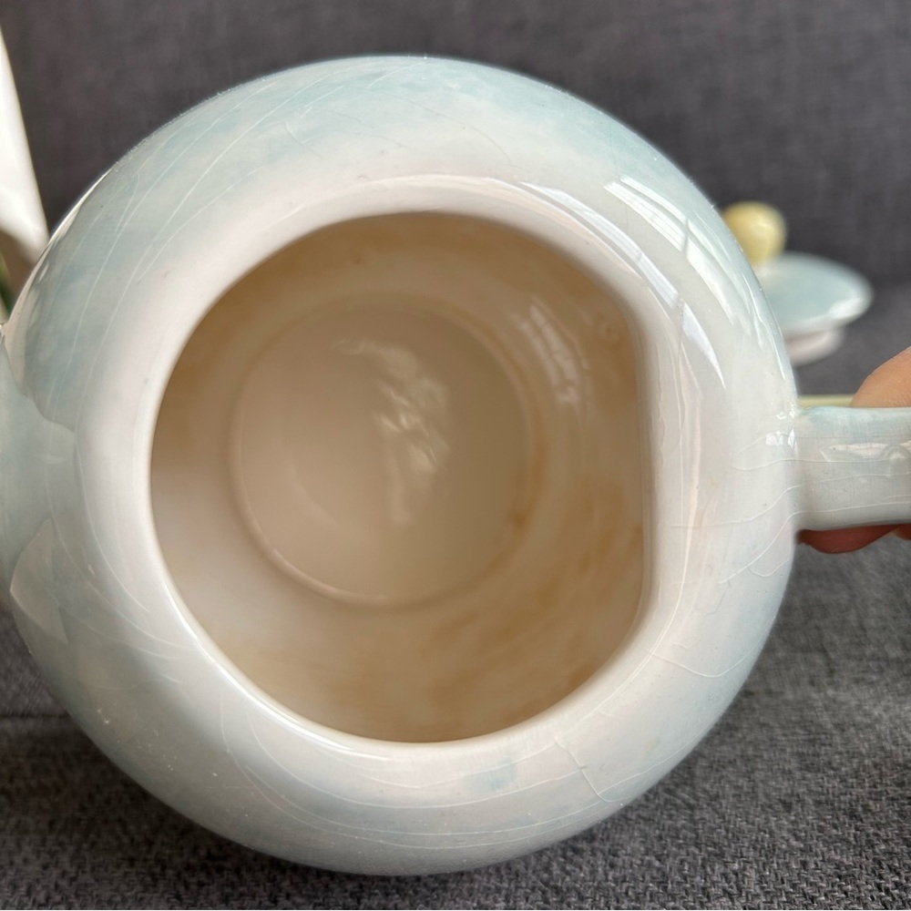 Colorful Floral Teapot, Blue, Green, Pink Pastels, 16 oz - Picture 7 of 16